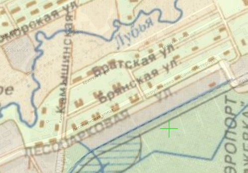 Bryanskaya street on a 1993 map