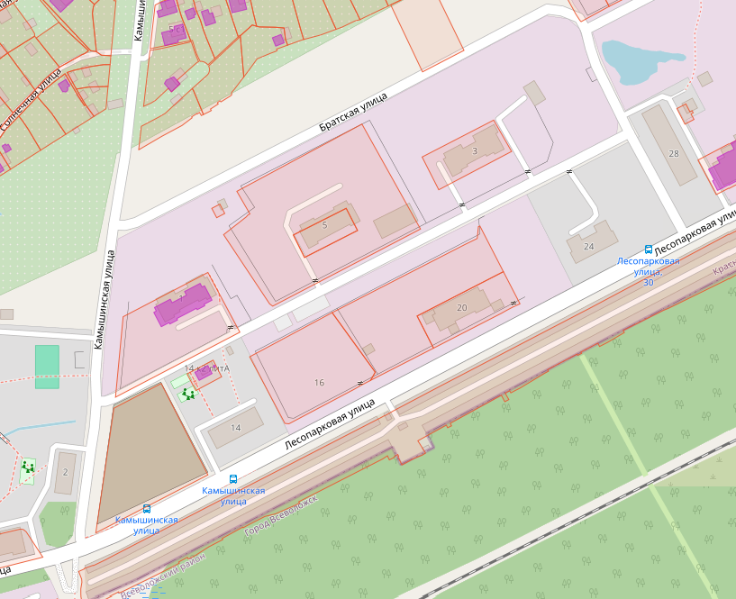 Bryanskaya street missing in cadaster